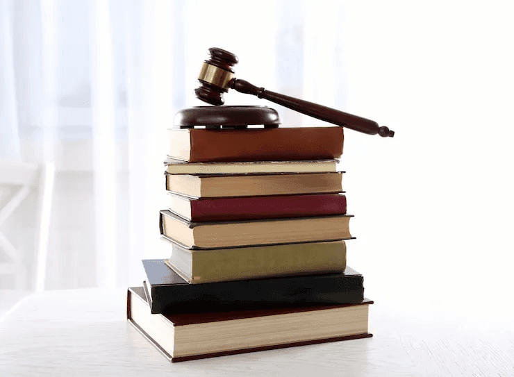Stack of law books